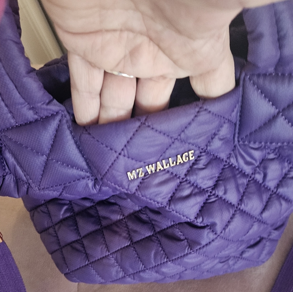 MZ Wallace Crossbody Tote Satchel. Mini Metro Tote Deluxe. Purple. No Flaws!! - Picture 5 of 7